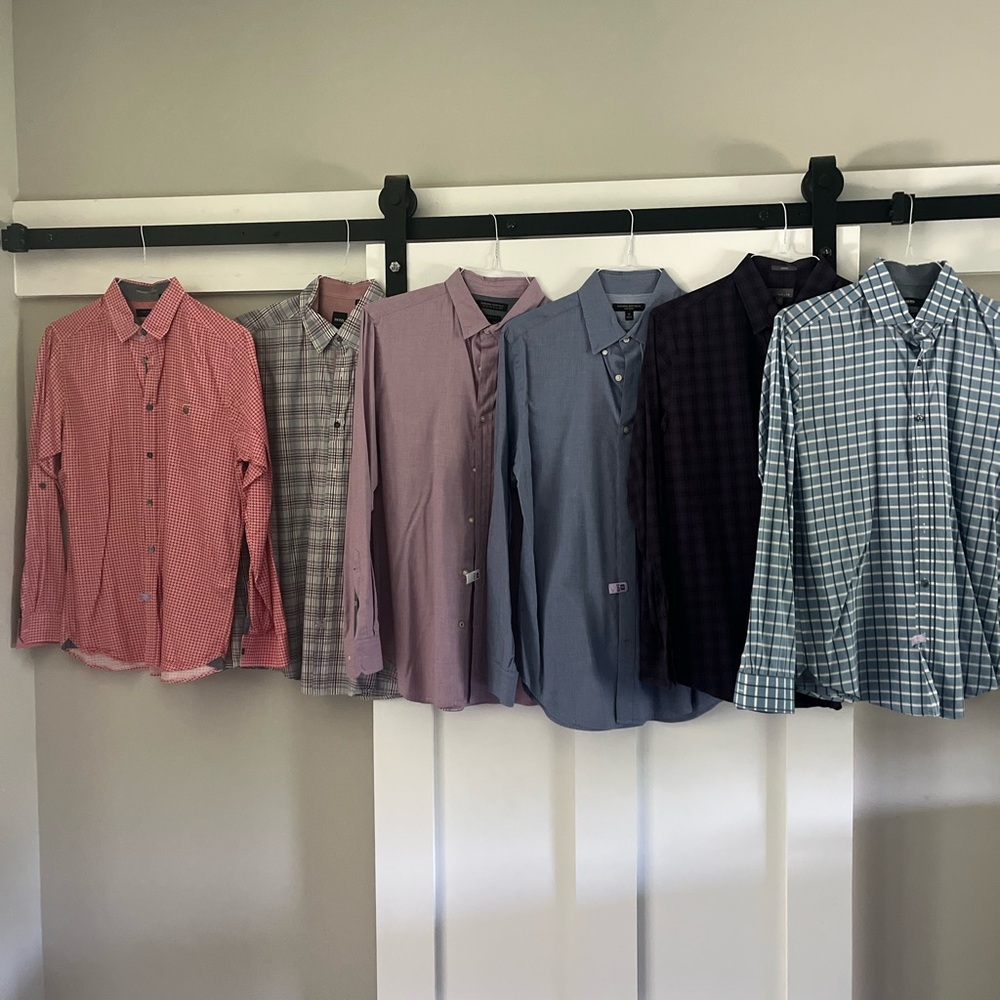 Bundle of 6 mens button down shirts size medium